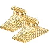WEYANG Clothes Hangers Metal 20 Pack,Smooth Surface Shirt Dress Hanger,Durable Heavy Duty Coat Hangers,Gold Aluminum Suit Hangers,16.5” Standard Hangers for Jacket Trouser Pant Slack, JinSe-YJ-20