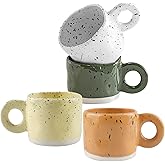 Nyamim Coffee Mugs Set of 4, 10oz Coffee Cups Ceramic with Splash-ink & Comfortable Handle, Dishwasher & Microwave Safe, Multi-color Ceramic Stoneware Mug Set for Home, Office, Gift