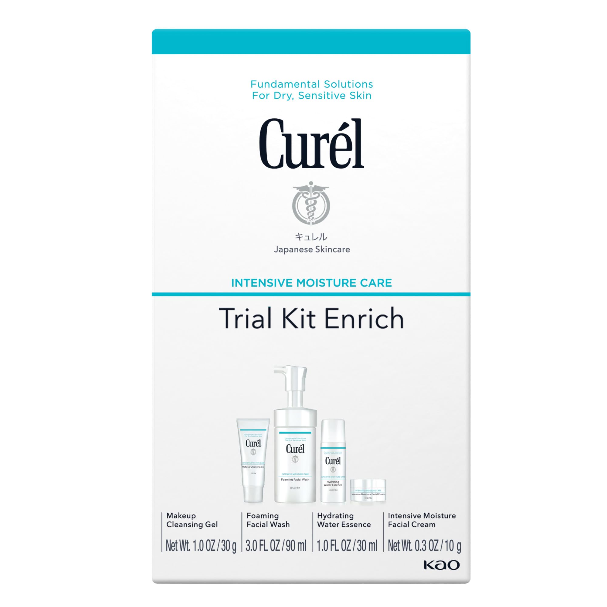 Curél Enrich Trial & Travel Kit, 2 Week Skincare Routine for Dry, Sensitive Skin