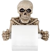 Sumnacon Skull Toilet Paper Holder, Resin Wall Mount Toilet Paper Roll Holder- Evil Skeleton Toilet Paper Holder Dispenser Wall Decoration for Halloween, Gothic, Ghost Festival