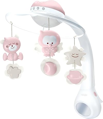 Infantino 3-in-1 Projector Musical Mobile Dusty Rose Baby Night Light