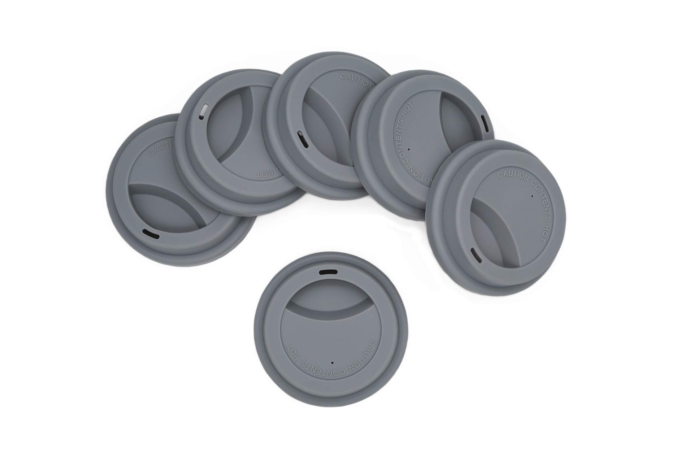 NanTun Silicone Drinking Lid Spill-Proof Cup Lids Reusable Coffee Mug Lids Coffee Cup Covers 6 Pcs - Grey