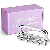 Vemoky Fascia Massage Tool Stainless Ice Therapy Trigger Point Tools Cellulite Blaster Massage Tool for Shoulder Neck Facial Full Body Deep Tissue Myofascial Release and Tighter Skin Silvery
