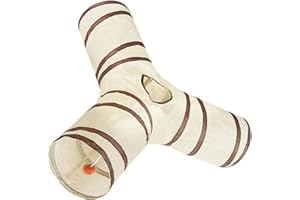 Amaezorx 1 Pcs Large Cat Tunnel with Playhouse, Foldable Interactive Pet Toy Tube for Indoor Enrichment, Stimulation & Exerci