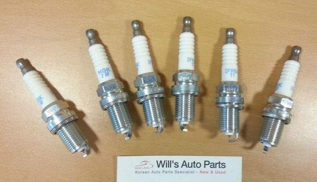 Genuine Hyundai Spark Plugs, 2741023700, Set of 6, Spark Plugs