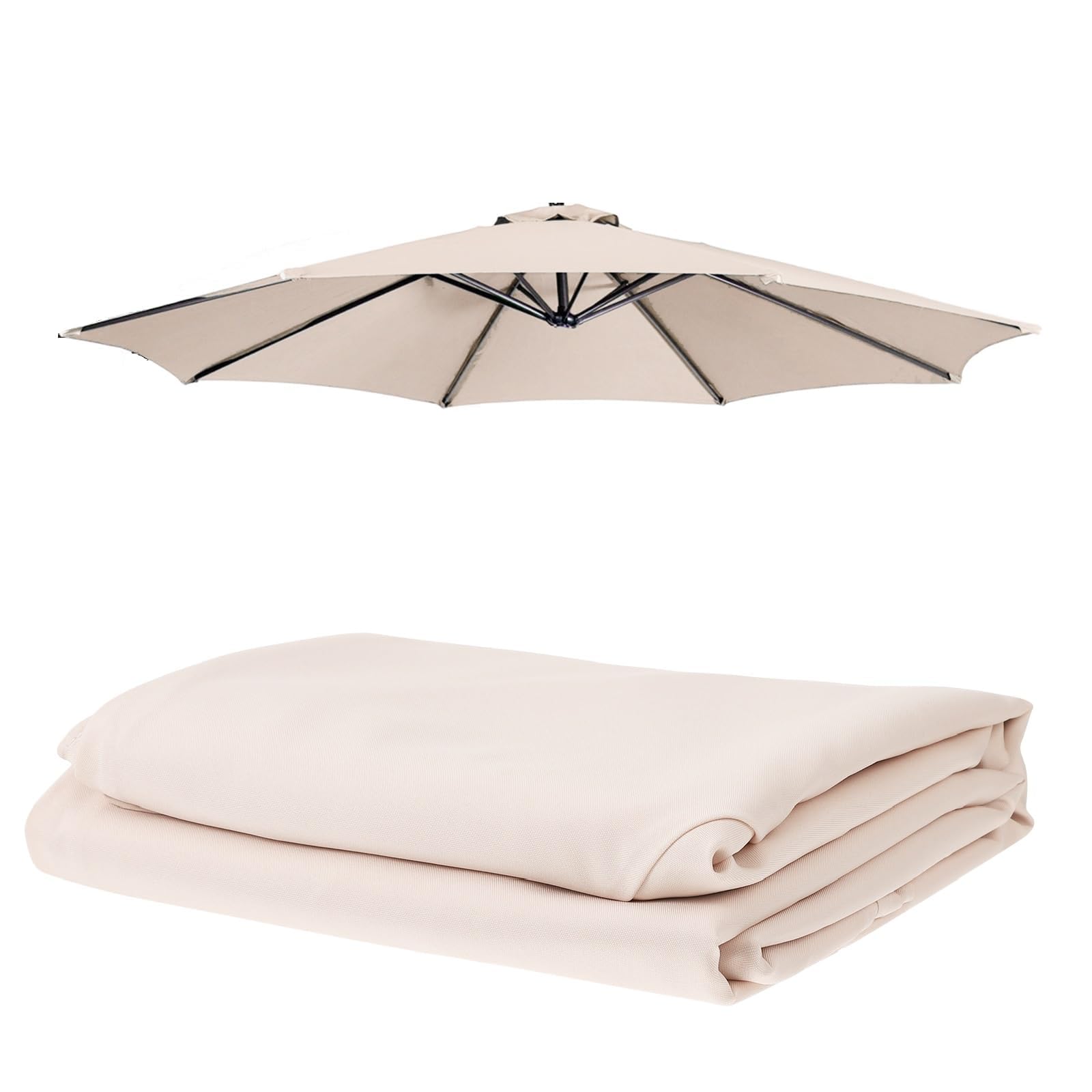 Replacement Parasol Canopy 8 Arms 3M Garden Parasol Replacement Canopy, Polyester UV Protection Waterproof，for Outdoor Garden Deck Backyard Sun Shade (Umbrella Cloth ONLY)