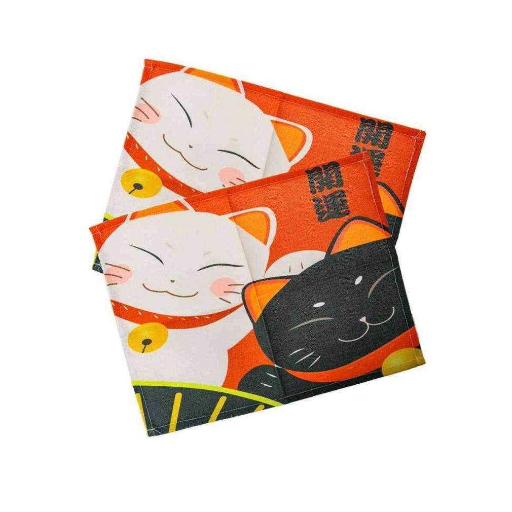 lachineuse Set of 2 Table Mats Maneki Design and Japanese Tradition