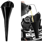 Long-Neck Oil Funnel for Automotive &ndash; Multi-Function Plastic Funnel for Oil, Gas &amp; Lubricants &ndash; Universal Car Accessory (Black (1-Pack))