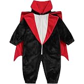 Dcohmch Toddler Vampire Costume Boy Girl Long Sleeve Zipper Closure Jumpsuit Baby Halloween Costumes for Cosplay Party