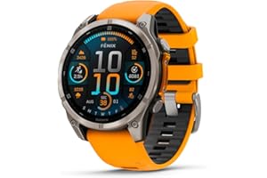 Garmin fēnix® 8 – 47 mm, AMOLED, Sapphire, Premium Multisport GPS Smartwatch, Long-Lasting Battery Life, Dive-Rated, Built-in LED Flashlight, Titanium with Spark Orange/Graphite Band