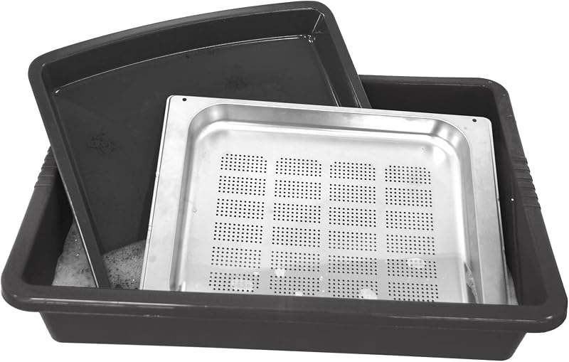 simpa Large Deep Plastic Tray for BBQ Grill Oven Rack Soaking Cleaning - 64cm