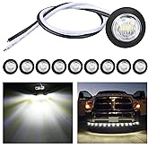 Nilight 10 PCS 3/4 Inch Round LED Clearance Light LED Front Rear Side Marker Indicator Light Bullet Marker Light for Truck RV