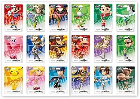 Amiibo 第一弾 全18種セット マリオ ピーチ ヨッシー ドンキーコング リンク フォックス サムス Wii Fit トレーナー むらびと ピカチュウ カービィ マルス ルイージ ディディーコング ゼルダ リトル マック ピット キャプテン ファルコン 大乱闘スマッシュブラザーズ