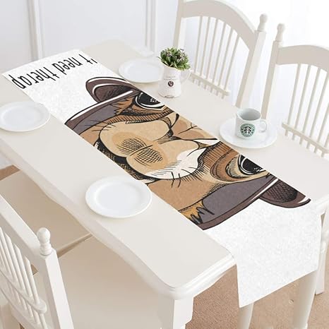 Amazon Com Ypink House Table Runner Funny Animal With Helmet Camel Park Table Runners Sofa Table Runner 16x72 Inch For Dinner Parties Events Decor Home Kitchen