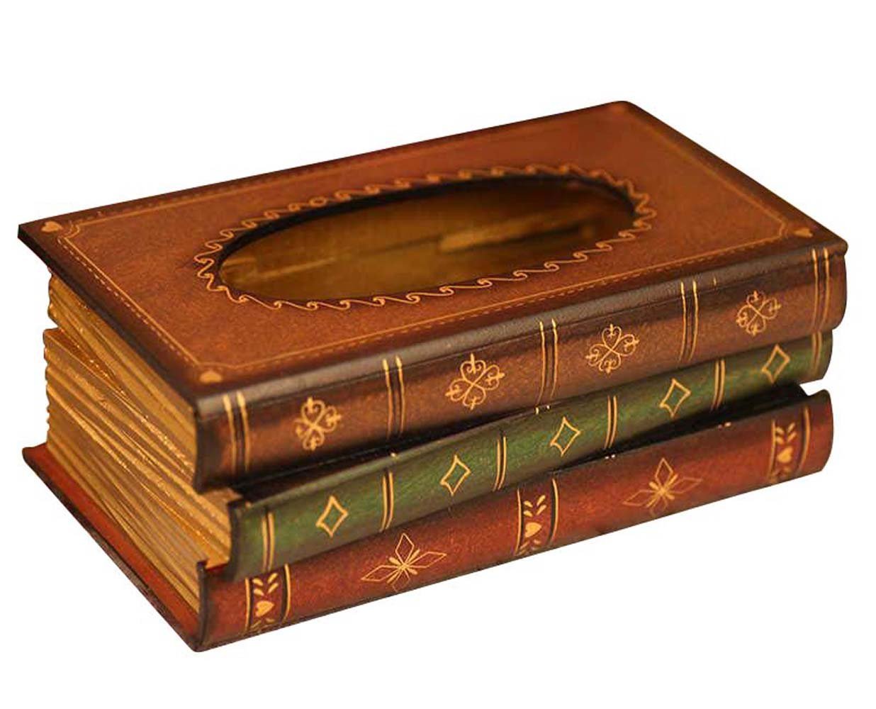 Tosnail Elegant Wooden Antique Book Tissue Holder Dispenser/Novelty