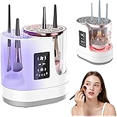 Makeup Brush Cleaner Machine, 3 IN 1 Electric Makeup Brush Cleaner & Dryer, Cosmetic Brushes Cleanser, USB Makeup Brush Washer, Cosmetic Brushes Cleaner Tool for All Makeup Brush, Sponges (White)