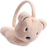 LZEDIRA Ear Muffs for Winter Girls Boys, Faux Fur Earmuffs, Fluffy Little Bear Ear Warmers, Foldable Ear Warmer Earmuffs for Womens And Boys