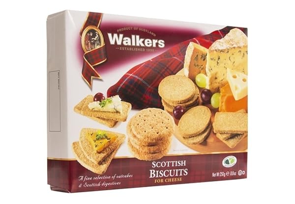 WALKER’S SHORTBREAD ASSORTED OAT CRACKERS, SCOTTISH BISCUITS FOR CHEESE, 8.8 OZ BOX