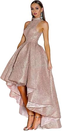 rose gold high low dress