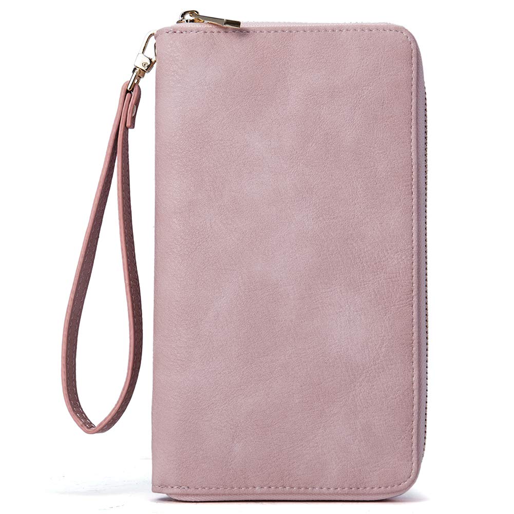 CLUCI Women Wallet Large Leather Designer Zip Around Card Holder Organizer Ladies Travel Clutch Wristlet