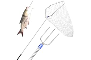 ISIVOVE 72-Inch Telescopic Fish Spear with Sponge Handle - Durable Fishing Net and Harpoon Gun for Spearfishing