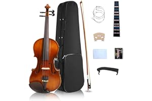 YoungMonic 1/2 Violin Set for Beginners and Adults with Extra Strings Bridge Carrying Case Violin for Beginners