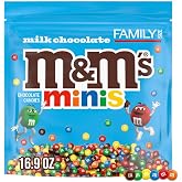 M&amp;M'S MINIS Milk Chocolate Candy Assortment, Family Size, 16.9 oz Resealable Bulk Chocolate Candy Bag