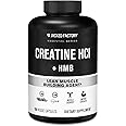 Jacked Factory Creatine HCL + HMB Capsules - Synergistic CON-CRET, myHMB, & Vitamin D Formula for Improved Growth, Strength, & Reduced Muscle Breakdown - 150 Capsules