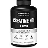 Jacked Factory Creatine HCL + HMB Capsules - Synergistic CON-CRET, myHMB, & Vitamin D Formula for Improved Growth, Strength, & Reduced Muscle Breakdown - 150 Capsules