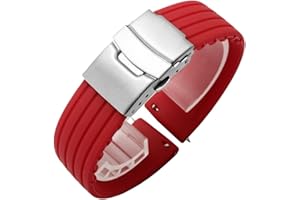 Watch Band Unisex Quick-Release Silicone Replaceable Band - Stainless Steel Folding Buckle Watch Accessories