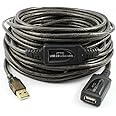 PTC - 20 Meters (64 Feet) USB 2.0 Active Extension / Repeater Cable A Male to A Female - Supports High Speed USB2.0 480 Mbps