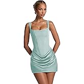 GEUOYEE Satin Homecoming Dresses for Teens 2025 Tight Corset Mini Cocktail Dress Women Prom-Dress Sexy Short