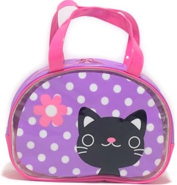 Amazon プールバッグ ビーチバッグ ビニールボストンバッグ 夏用バッグ ネコ プールバッグ