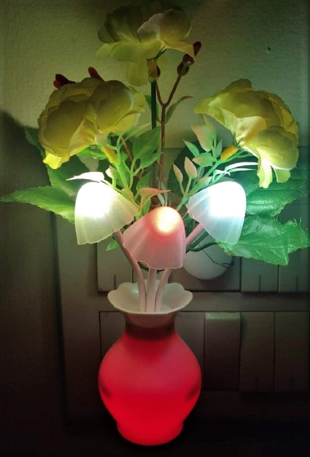 PRO365 Auto on/Off Vase Colour Changing Power Saver LED Sensor Night Lamp (Multicolour)