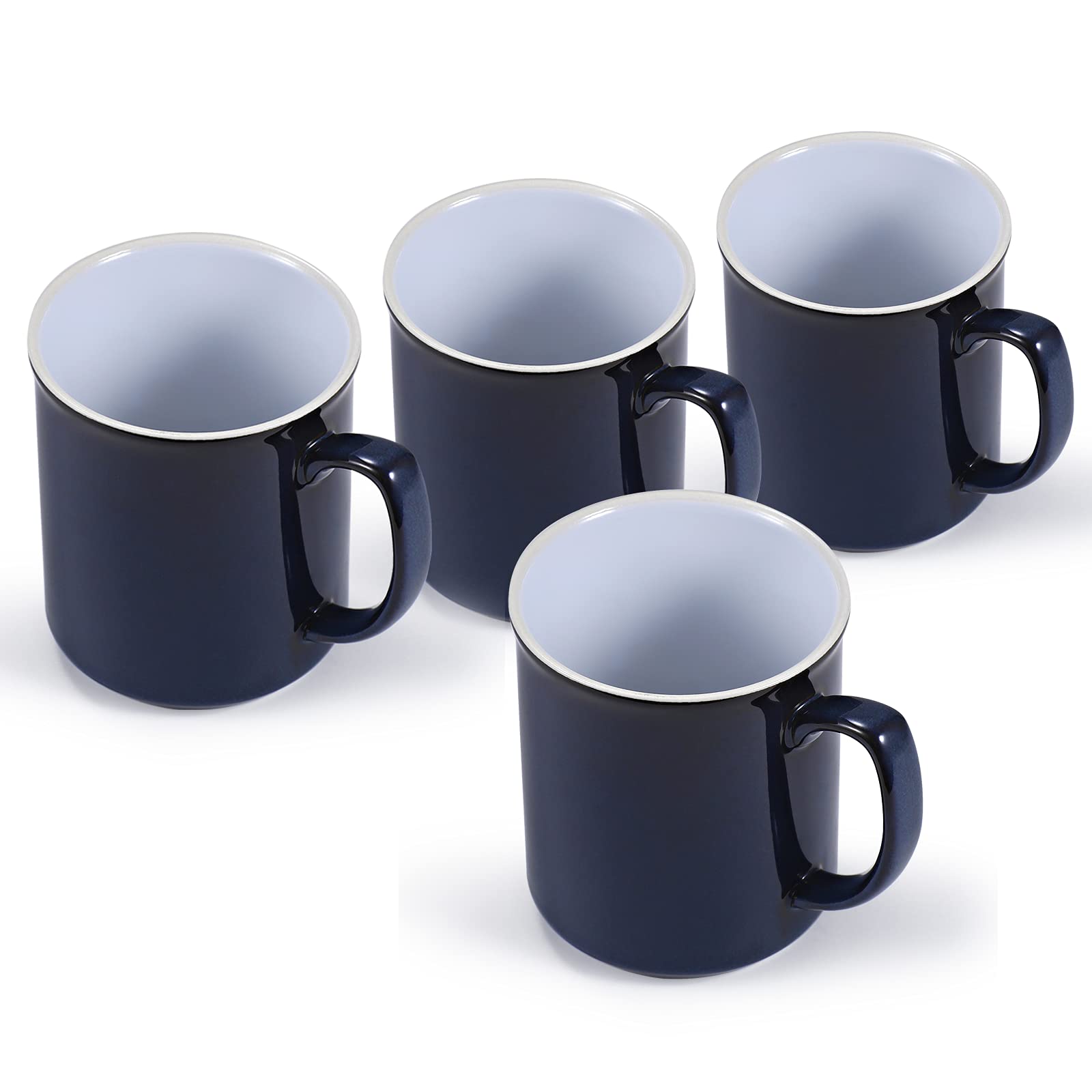 Mug Set of 4 Chelsea Tea Cups, Tea Mugs, Coffee Mugs, Coffee Mugs, Coffee Cup Set, 300 ml (Navy Blue) with Handle Mug, Mulled Wine Cup, Tea Set, Coffeeware