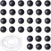 CMBYN 4mm 200pcs Natural Stone Round Beads Matte Black Onyx Genuine Stone Beading Loose Gemstone DIY Charm Smooth Beads for Bracelets Necklaces Earrings Hole Size 1mm (Matte Black Onyx 4mm)