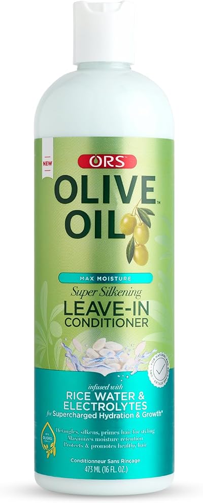 ORS Olive Oil Leave-In Conditioner 473ml Rice Water Max Moisture Silky Hair