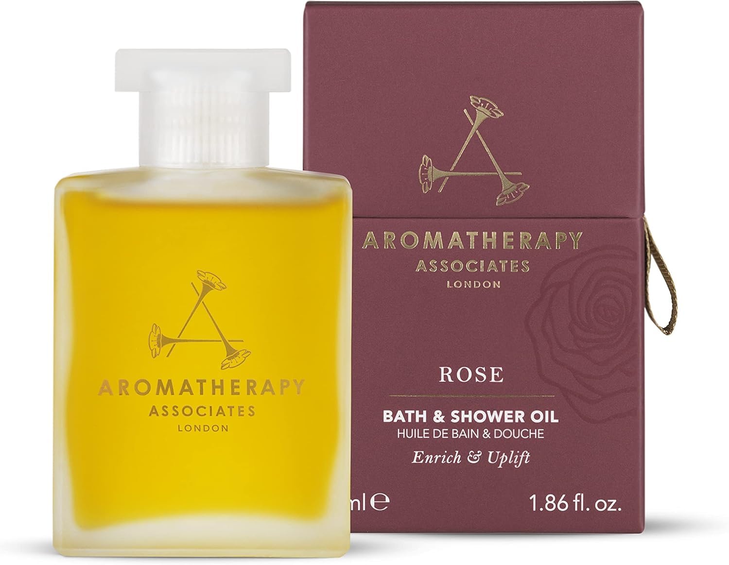 Aromatherapy Associates Bath and Shower Oil, Luxury Spa, Natural Bath, Bath Oil, Vegan, Cruelty Free, Environment Friendly (55 ml (Pack of 1), Rose Bath & Shower Oil)