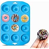 12 hole Silicone Donut Pan, Bite Size Silicone Donut Molds for baking, Mini Donut Mold Heat Resistant, Mini Donut Pan for bak