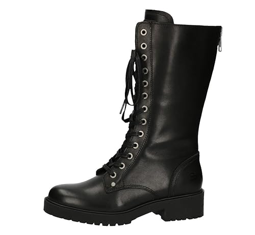 BULLBOXER Damen Stiefel 387513E7L,Frauen Stiefel,Langschaftstiefel,Schnürboots,Bootie,Reißverschluss
