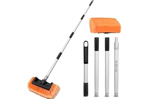 ARTIPOLY 65" Car Wash Brush with Extension Pole, Car Wash 12" Dip Soft Five-Sided Brush, No scratch Car Cleaning Brush Supplies for RV Boat Truck SUV, House Siding, Snow, Floors
