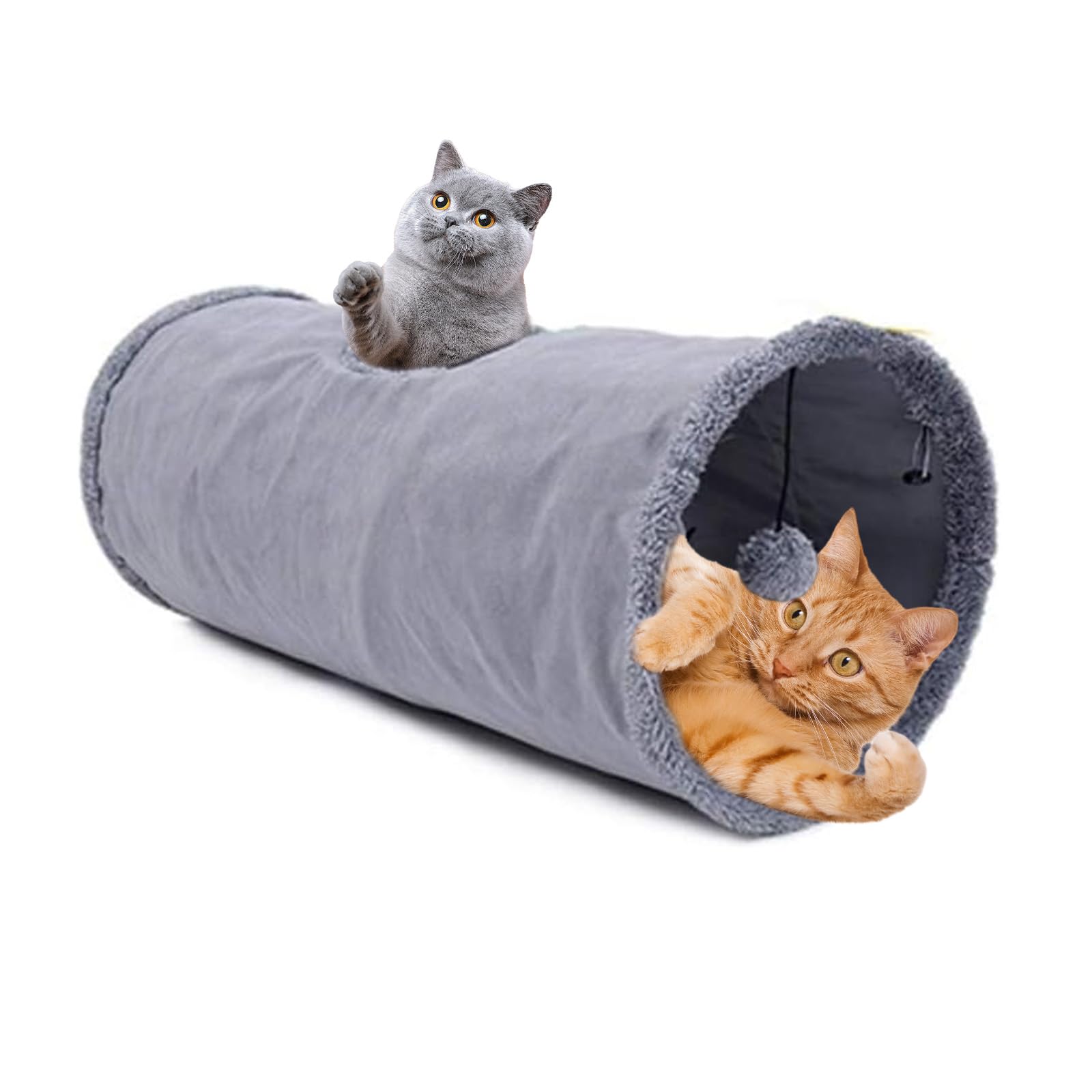 Primst Cat Tunnel, Large Indoor Outdoor Collapsible Pet Toy Crinkle Tunnel Tube with Storage Bag for Cat, Dog, Puppy, Kitty, Kitten, Rabbit (26x12inch)