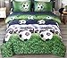Green Football Field Soccer Comforter Sets Twin 3 Pcs, Boys Girls Twin Soccer Bedspread Coverlet Quilt Comforter ,Boys Soccer Bedding Sets Twin, 1 Reverse Comforter, 2 Pillowcase