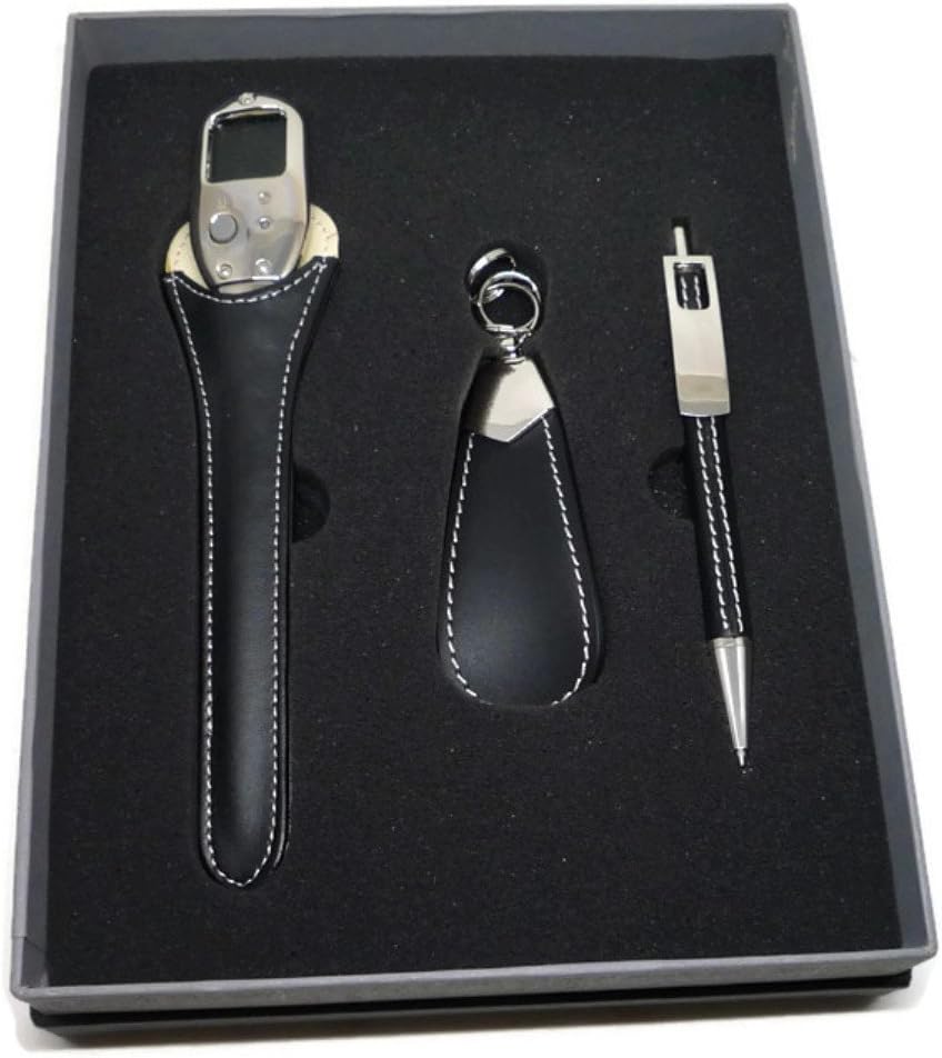 Gift Box Set Letter Opener w/ LCD Clock Leather Case Keyring Ball Point Pen Stainless Steel Office Accessories Boss Stationary Premium Giftset