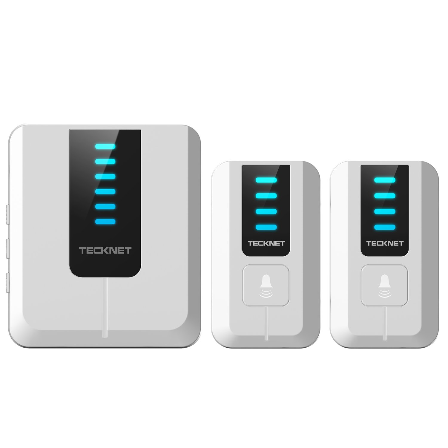 TeckNet® Timbre plug-in sin hilos inalámbrico a un rango de 300m de distancia con 52 sonidos de campana (2 Pulsador...