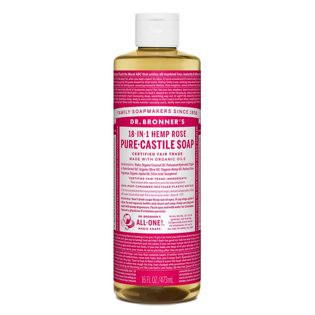 DR BRONNER`S CASTILE SOAP ROSE 473ML