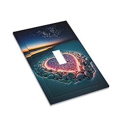 Beach Pink Love Night Scene 1 Gang Light Switch