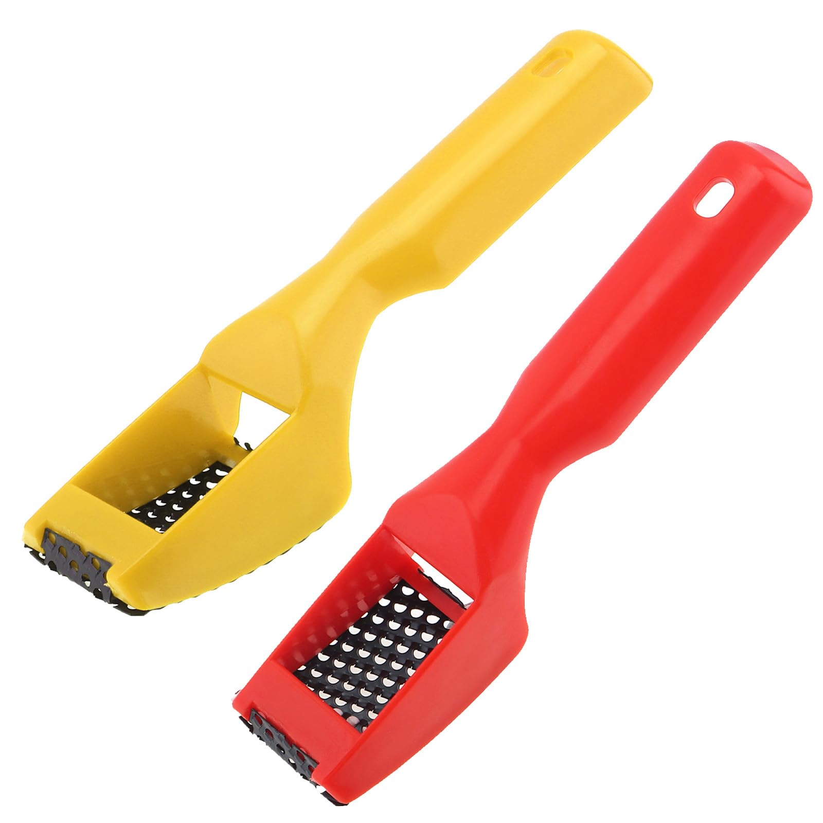Omninmo 2pcs Surform Shaver Handy Hand Filing Razor Hand Tools Second-Cut Tooth Mill File Hand Plane Mini File Hand File, Red & Yellow