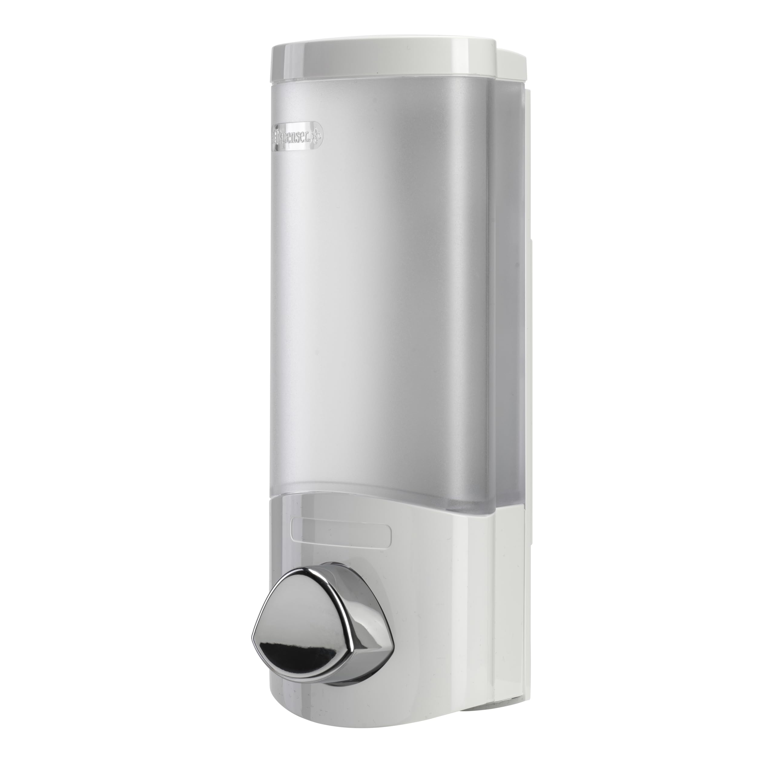 Croydex Wall Mounted Soap Dispenser - Eliminates Shower Clutter, Easy to Refill and Has a Pre-Measured Pump for Your Shower Gel, Shampoo and Conditioner, Mount On Corner or Flat Wall (White, 350ml)