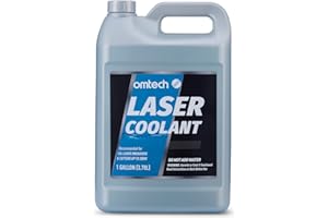 OMTech CO2 Laser Coolant Non Conductive Liquid Cooler Heat Transfer Fluid for Laser Engraver Water Chiller, Prediluted Antifreeze Coolant for Laser Tubes, 1 gal Blue Transparent Water Cooling Solution
